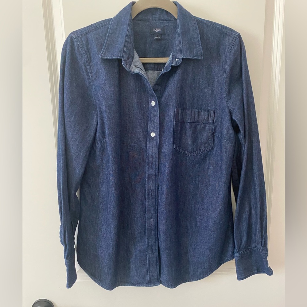 J. Crew Men's Dark Indigo Denim Button-Down Shirt